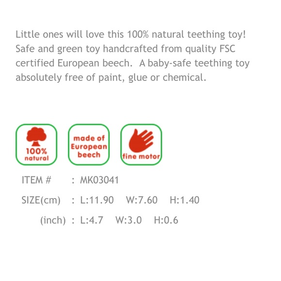 Wooden Hippo Teether - Picture 7 of 7